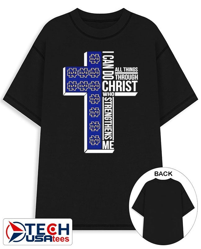 Notre Dame Fighting Irish Women’s Basketball cross I can do all things through christ who strengthens me shirt