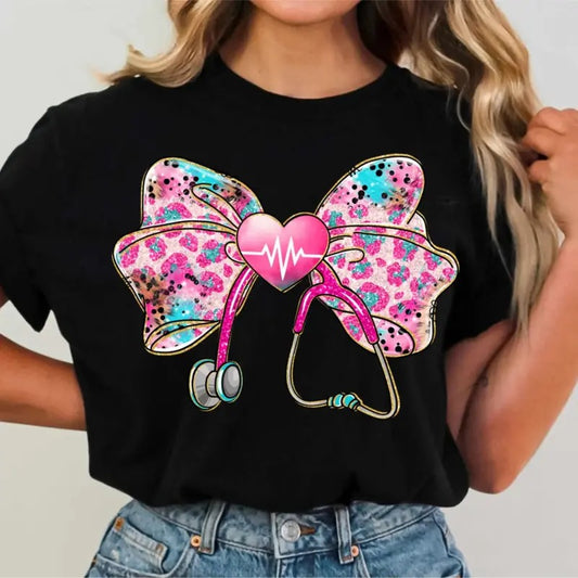 Nurse Coquette Bow Shirt, Registered Nurse Shirt, Nurse Life Shirt, Trending Nursing Design Healthcare, Nursing Shirts, Nurse Tee Top Casual