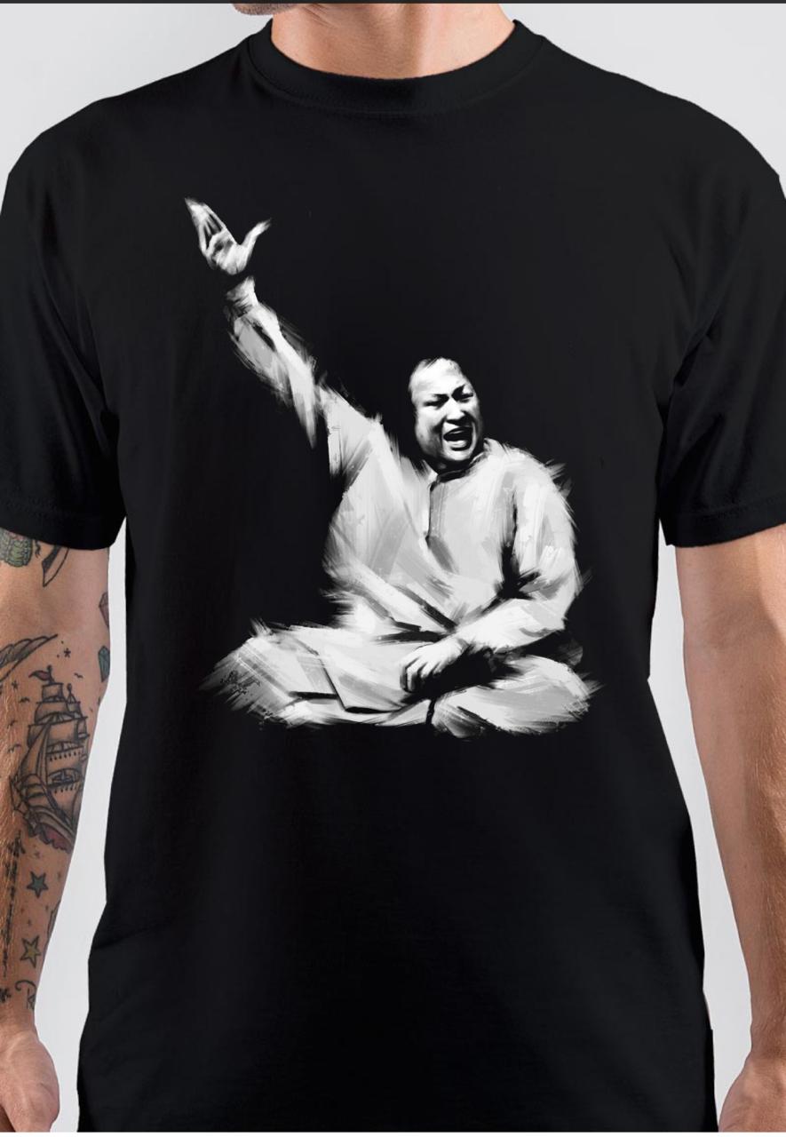 Nusrat Fateh Ali Khan Black T-Shirt Hoodie, Sweatshirt | CoreVibeTees.com