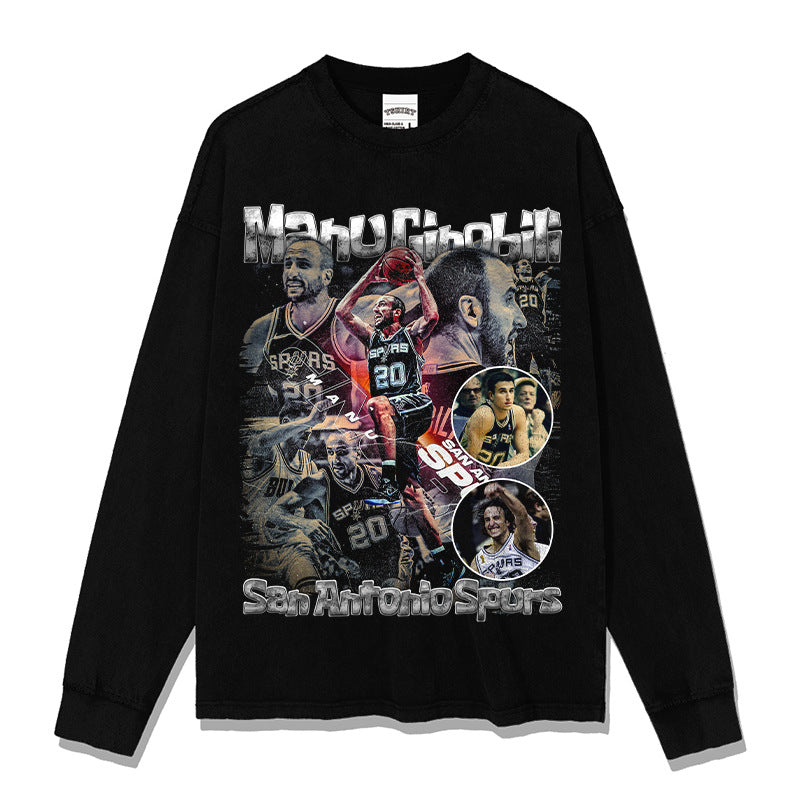 Manu GinÃ³bili Sweatshirt NBA 2024 T-Shirts, Hoodie | CoreVibeTees.com (Image 4)