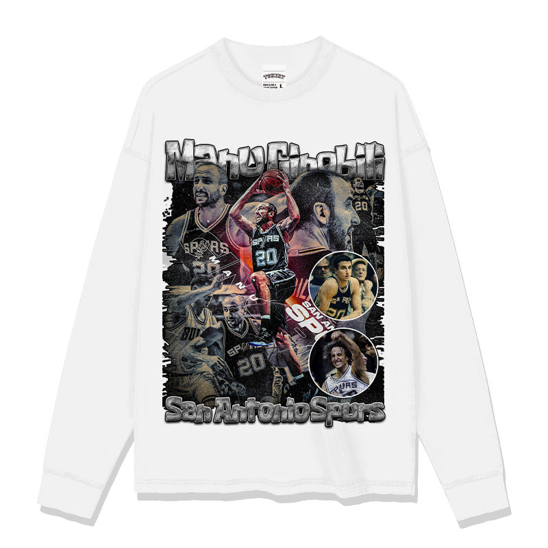 Manu GinÃ³bili Sweatshirt NBA 2024 T-Shirts, Hoodie | CoreVibeTees.com (Image 1)