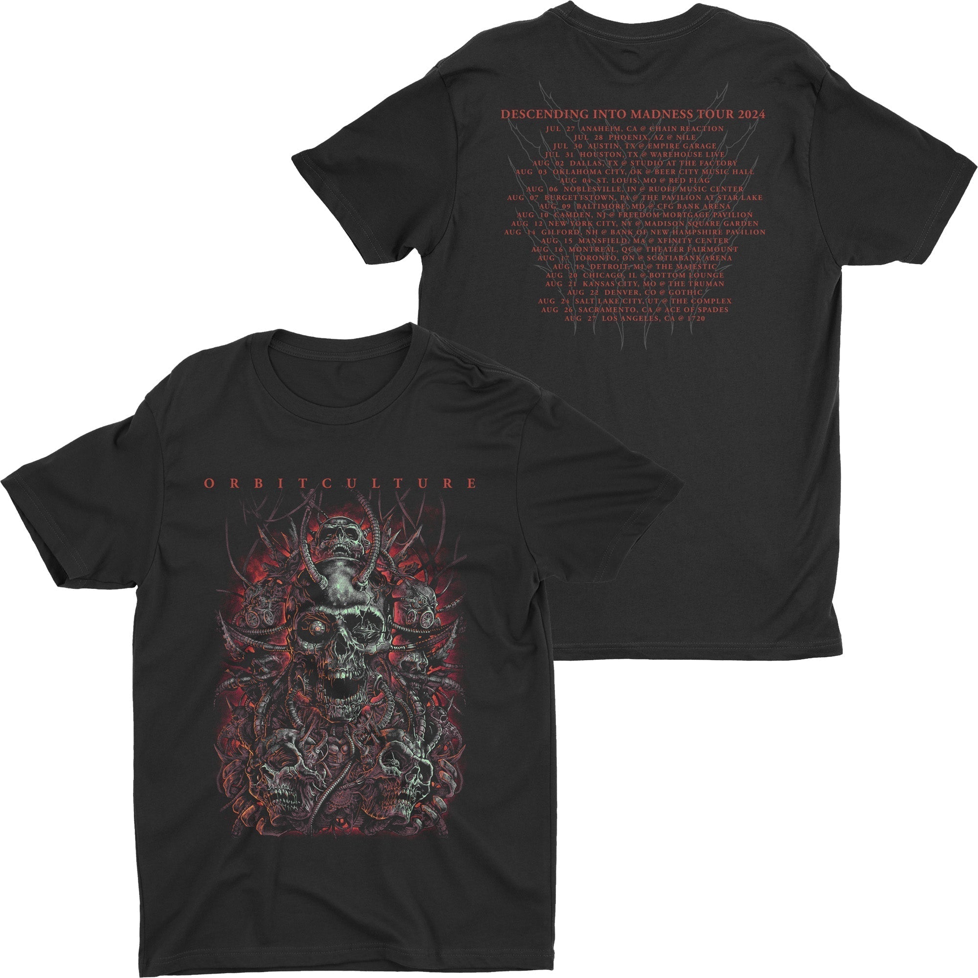 Orbit Culture - 2024 Descending Into Madness Red Mechanic Tour t-shirt Hoodie, Sweatshirt | CoreVibeTees.com (Image 1)