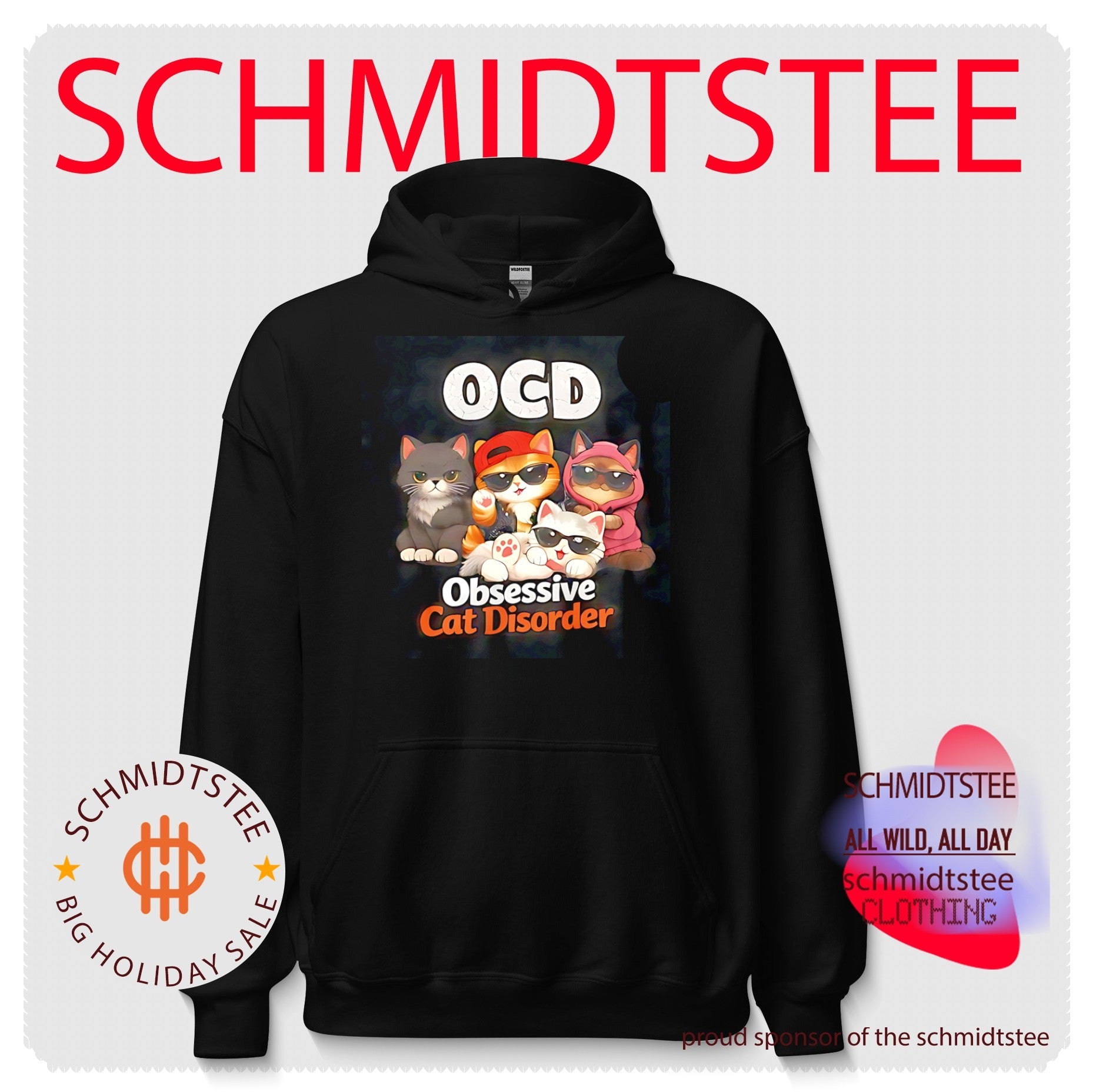 OCD obsessive cat disorder illustration shirt
