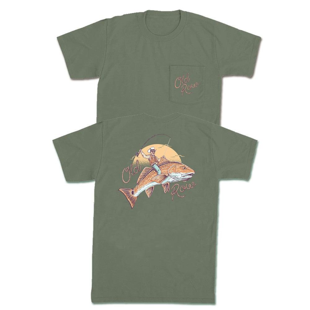 The Bucking Fish Pocket Tee Hoodie, Sweatshirt | CoreVibeTees.com (Image 1)