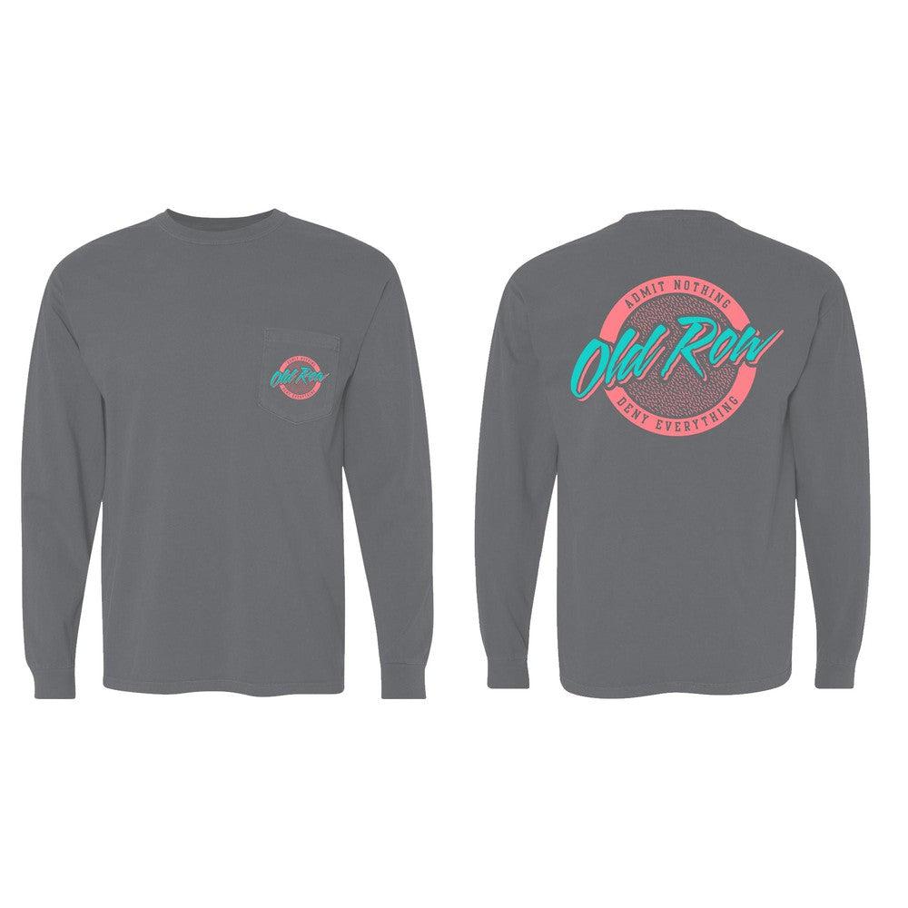 Old Row Circle Logo Long Sleeve Pocket Tee (Grey) Hoodie, Sweatshirt | CoreVibeTees.com
