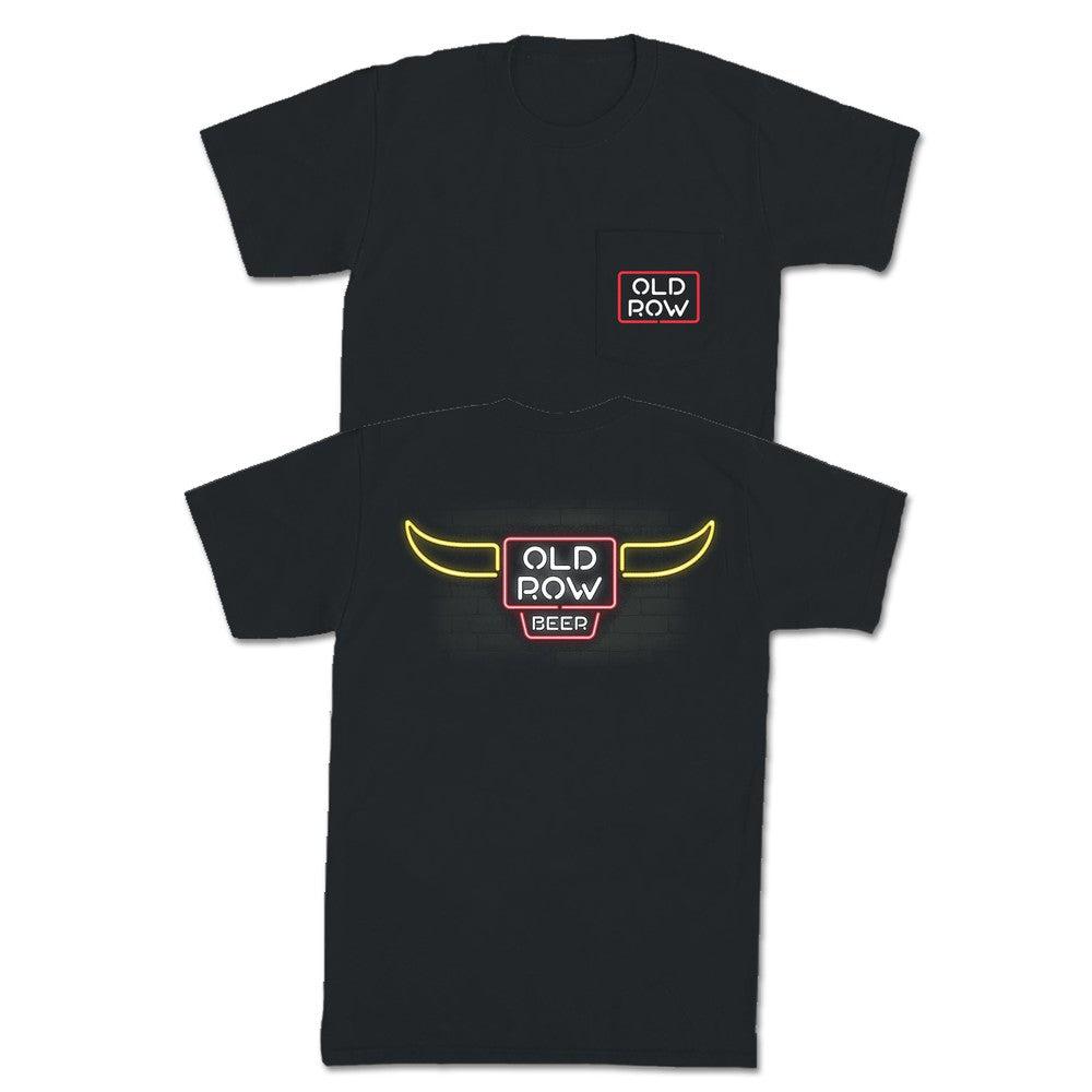 Old Row Beer Neon Bull Pocket Tee Hoodie, Sweatshirt | CoreVibeTees.com (Image 1)