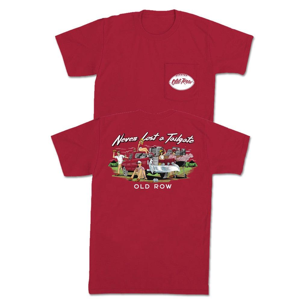 Never Lost A Tailgate Fayetteville Pocket Tee Hoodie, Sweatshirt | CoreVibeTees.com (Image 1)