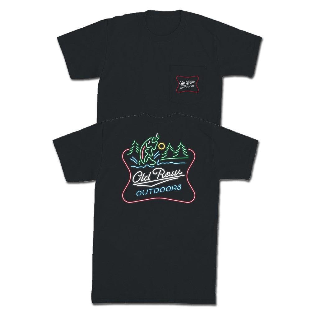 Old Row Outdoors Neon Trout Pocket Tee Hoodie, Sweatshirt | CoreVibeTees.com (Image 1)
