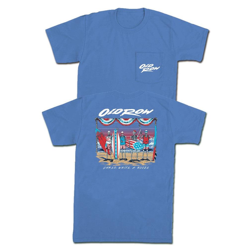 The Shred, White, & Booze Pocket Tee Hoodie, Sweatshirt | CoreVibeTees.com (Image 1)