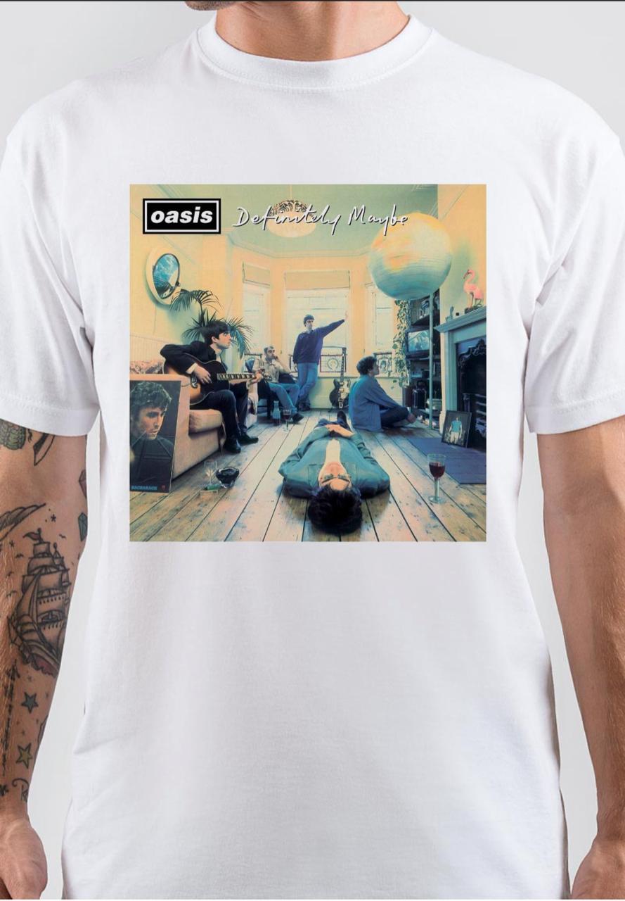 Oasis Definitely Maybe White T-Shirt Hoodie, Sweatshirt | CoreVibeTees.com
