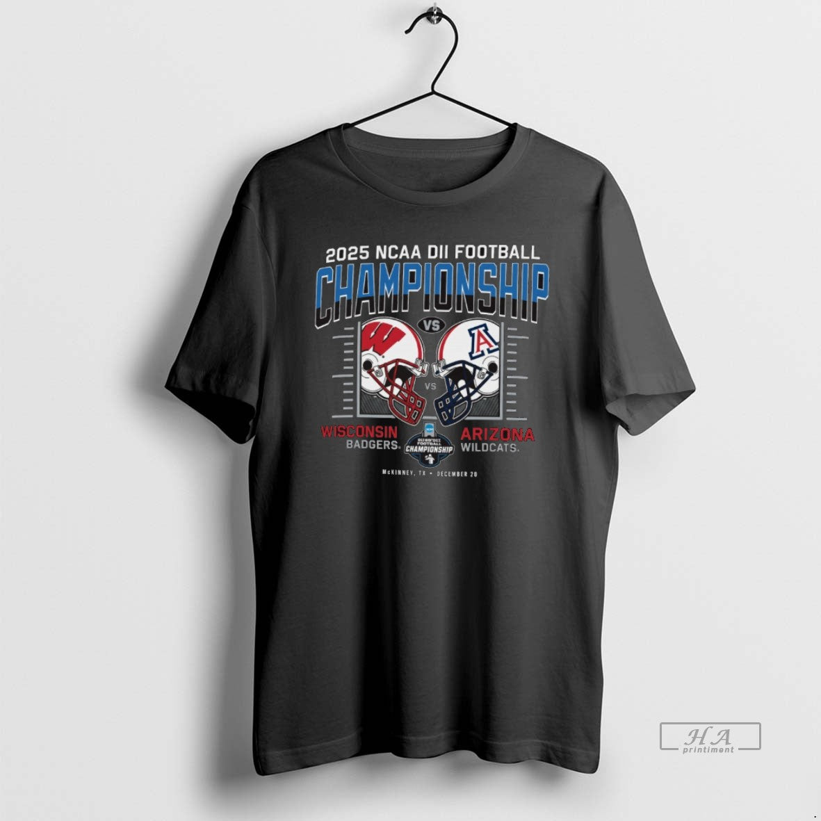 Official 2025 Division Ii Football Championship Wisconsin Badgers Vs Arizona Wildcats Mckinney Tx December 20 T-Shirts,...