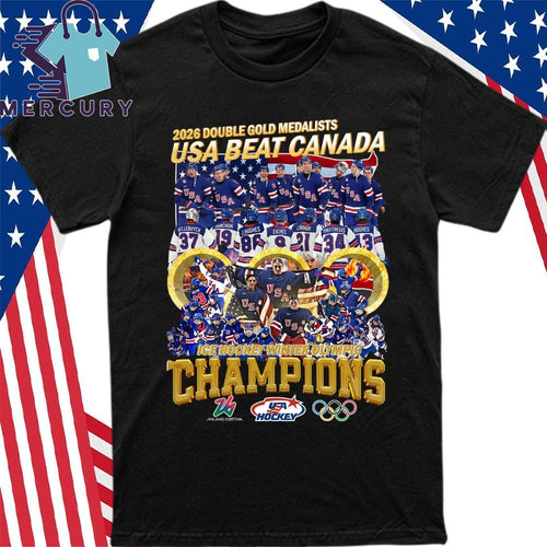 2026 Double Gold Medalists USA Beat Canada 2026 ICE Hockey Winner Olympic Champions Shirt