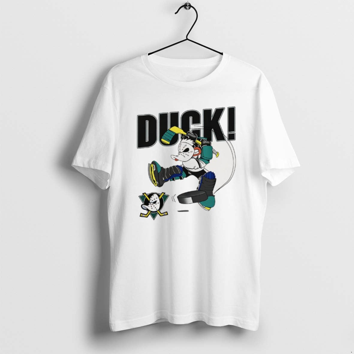 Official Anaheim Mighty Ducks Mascot Playing Hockey 90s T-Shirts, Hoodie, Sweatshirt | CoreVibeTees.com