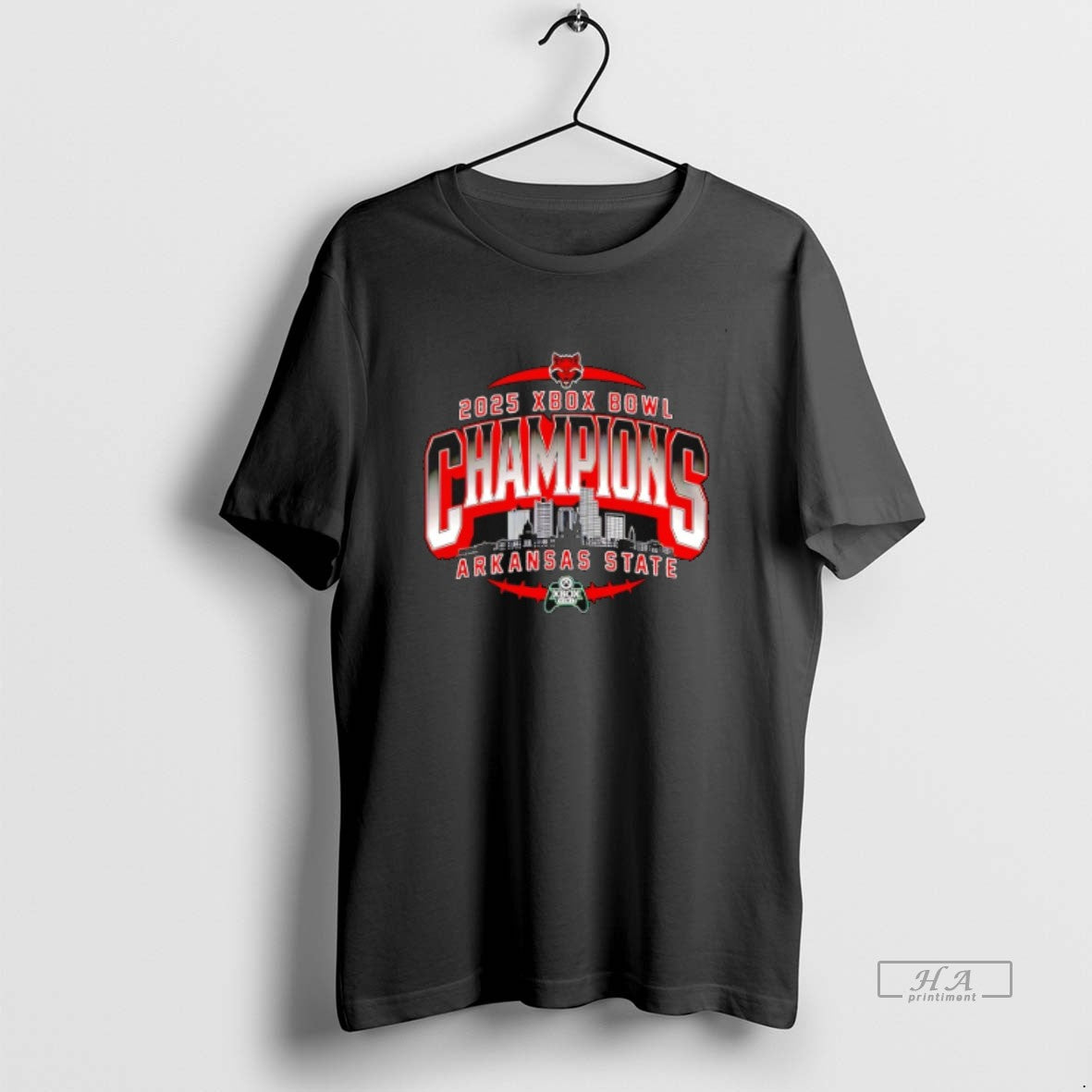 Official Arkansas State Red Wolves 2025 Xbox Bowl Champions City Skyline T-Shirts, Hoodie, Sweatshirt | CoreVibeTees.com