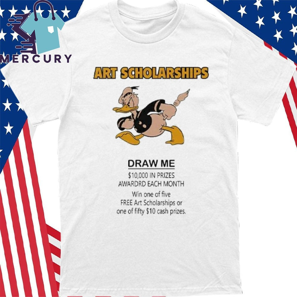 Art Scholarships Draw Me Vintage Cartoon Duck Shirt
