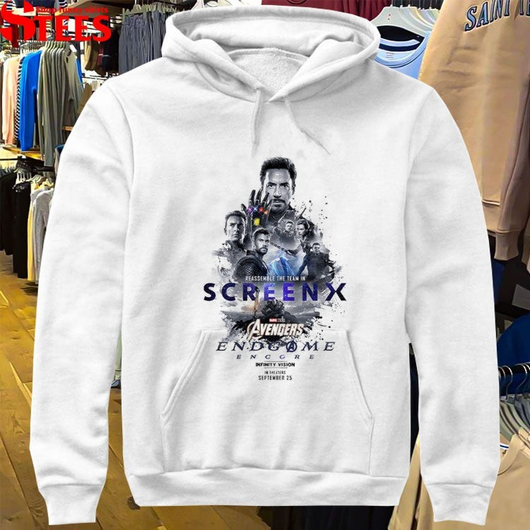 Avengers Endgame Encore Releasing Theaters In September 25 2026 The Team In Screenx T-Shirt