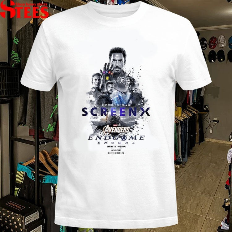 Avengers Endgame Encore Releasing Theaters In September 25 2026 The Team In Screenx T-Shirt