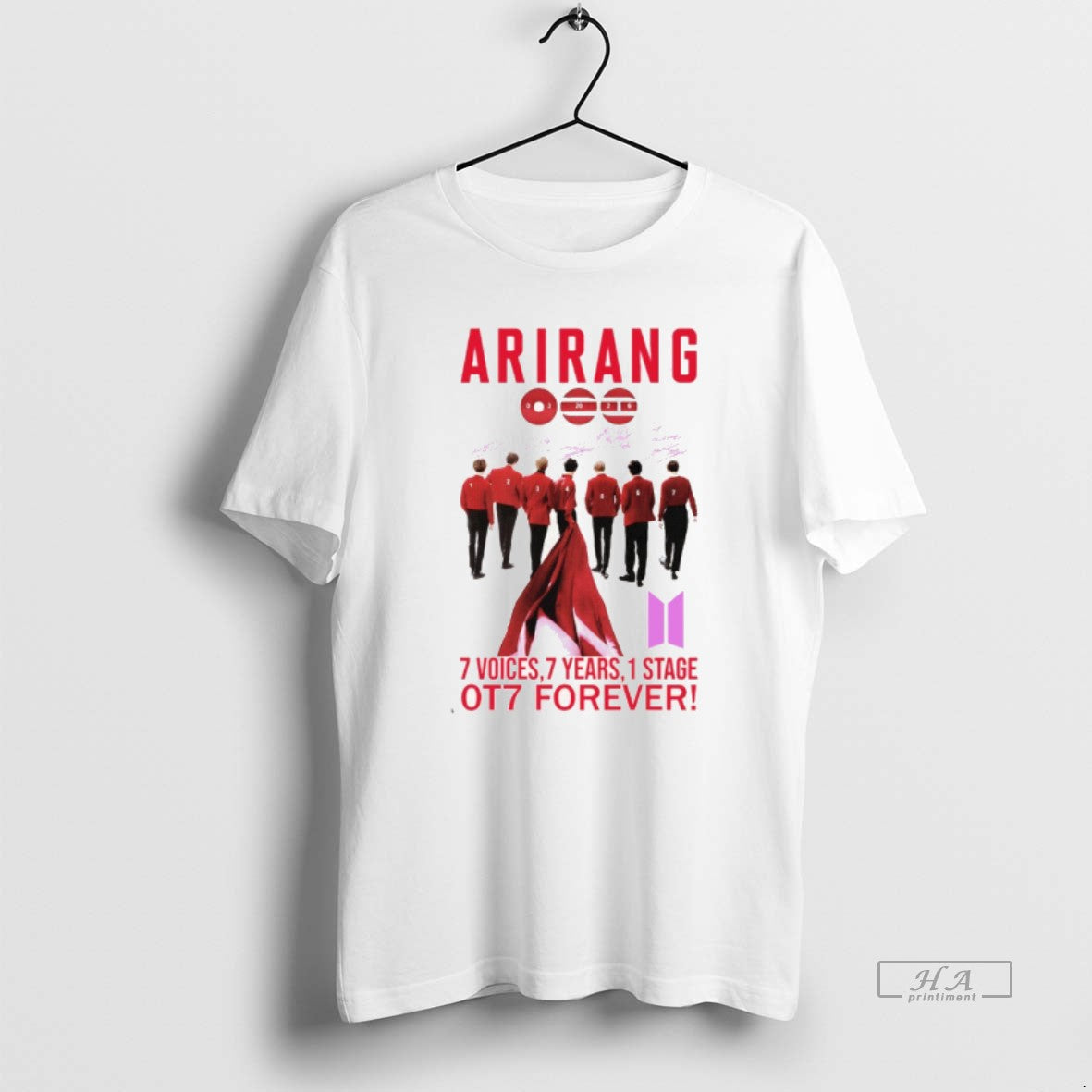 Official Bts Band Arirang 7 Voices 7 Years 1 Stage Ot7 Forever Signature T-Shirts, Hoodie, Sweatshirt | CoreVibeTees.com