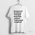 Official Bts Chant Lineup Namjoon Seokjin Yoongi Hoseok Jimin Taehyung Jungkook T-Shirts, Hoodie, Sweatshirt
