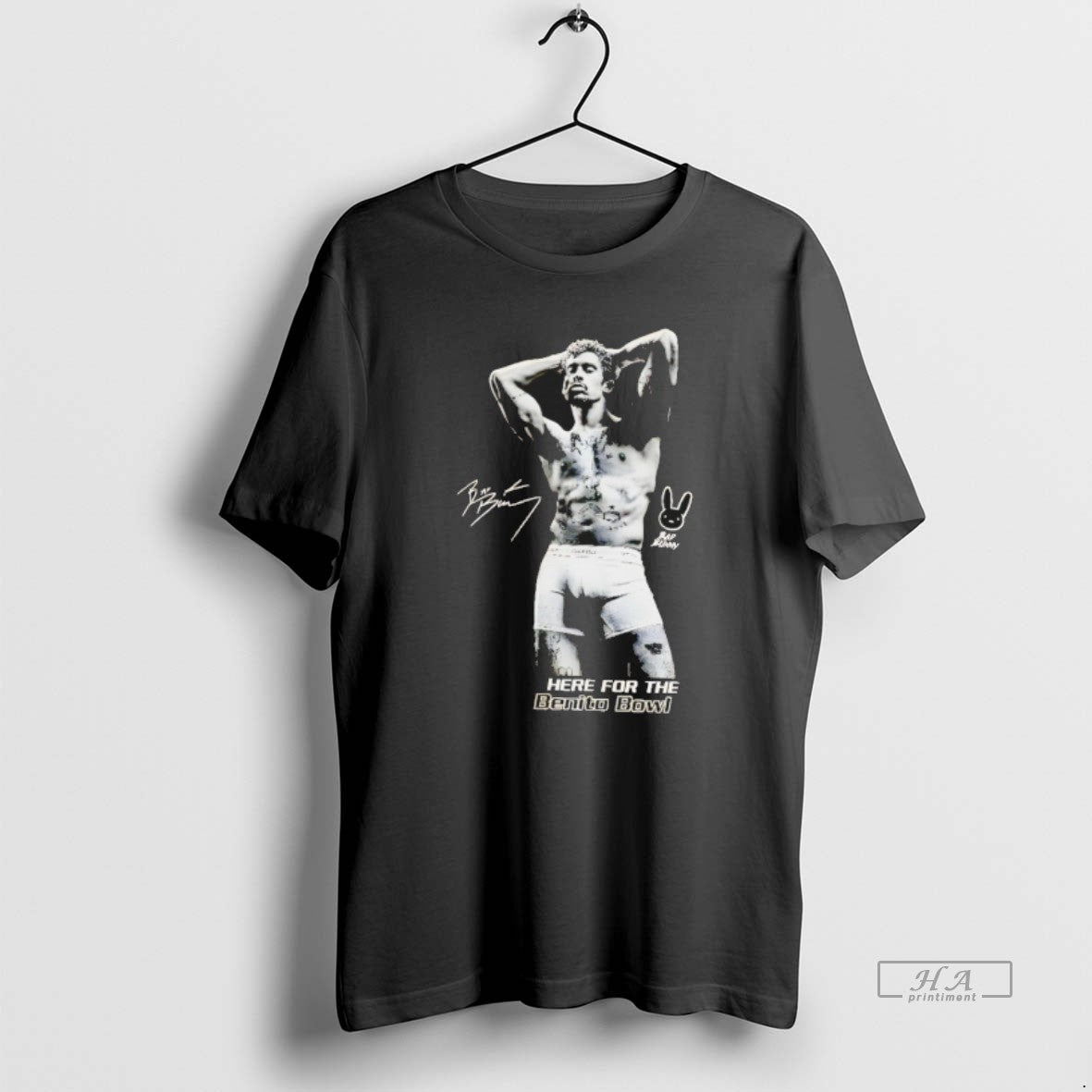 Official Bad Bunny Here For The Benito Bowl 2026 Puerto Rico Signature T-Shirts, Hoodie, Sweatshirt | CoreVibeTees.com