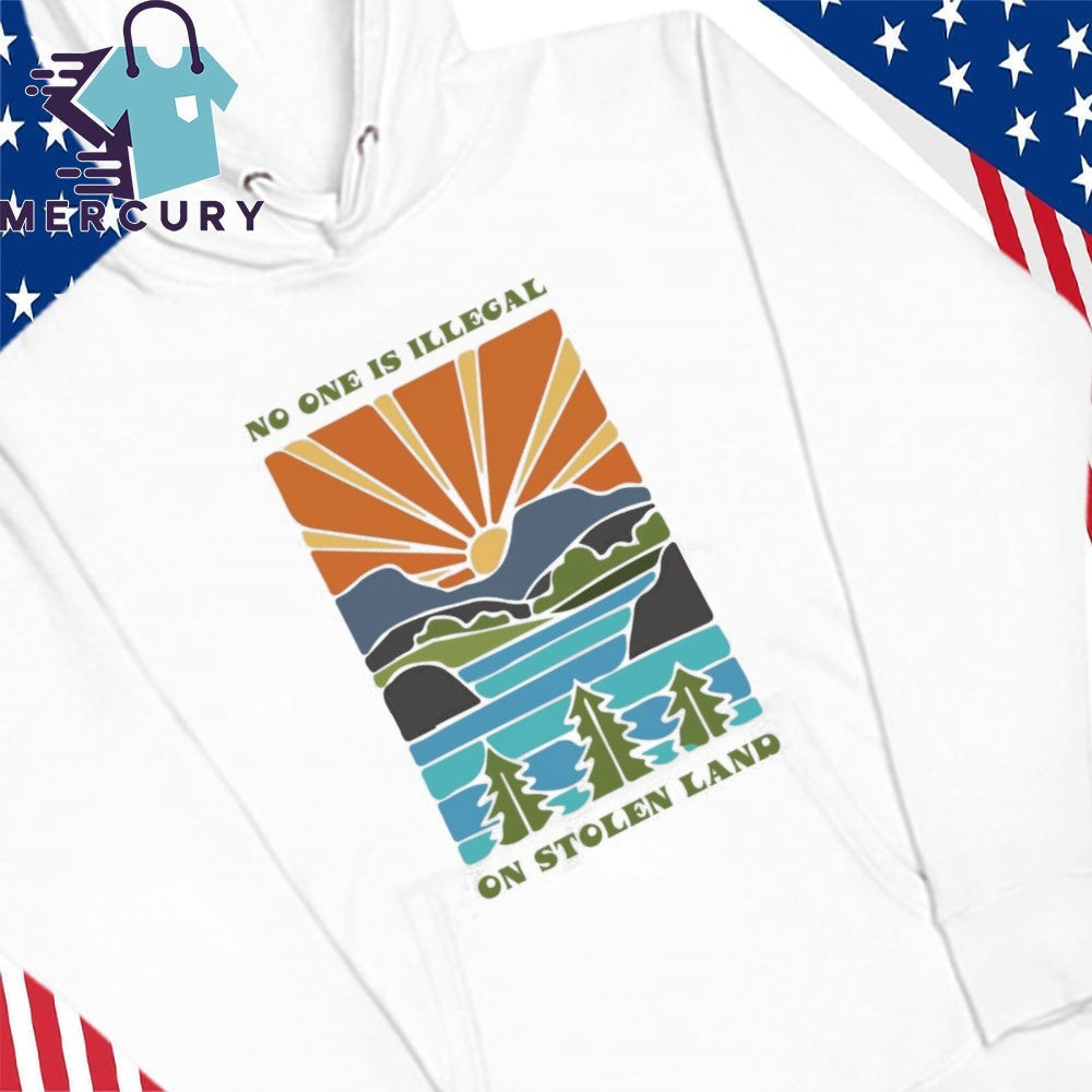 Billie Eilish No One Is Illegal On Stolen Land Sunset Shirt