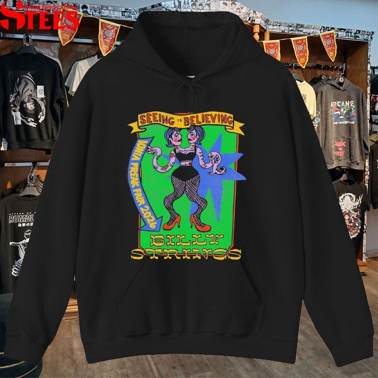 Billy Strings Iowa Freak Fair 2026 Seeing Is Believing 2 Heads T-shirts