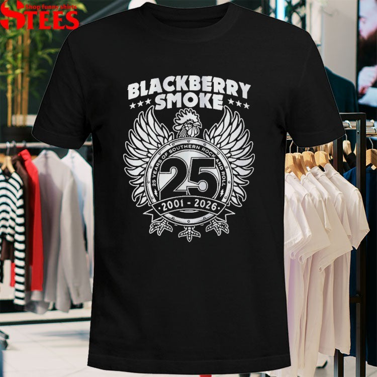 Blackberry Smoke 25th Anniversary Of Southern Rock And Roll 2001 2026 Rooster T-Shirt