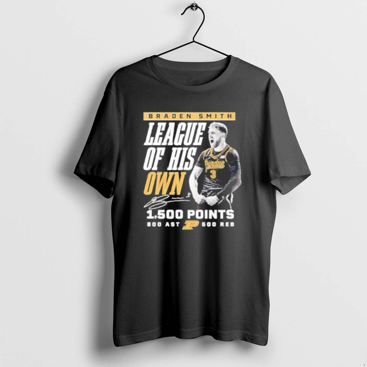 Official Braden Smith League Of His Own Purdue Boilermakers 1500 Points Signature T-Shirts, Hoodie, Sweatshirt