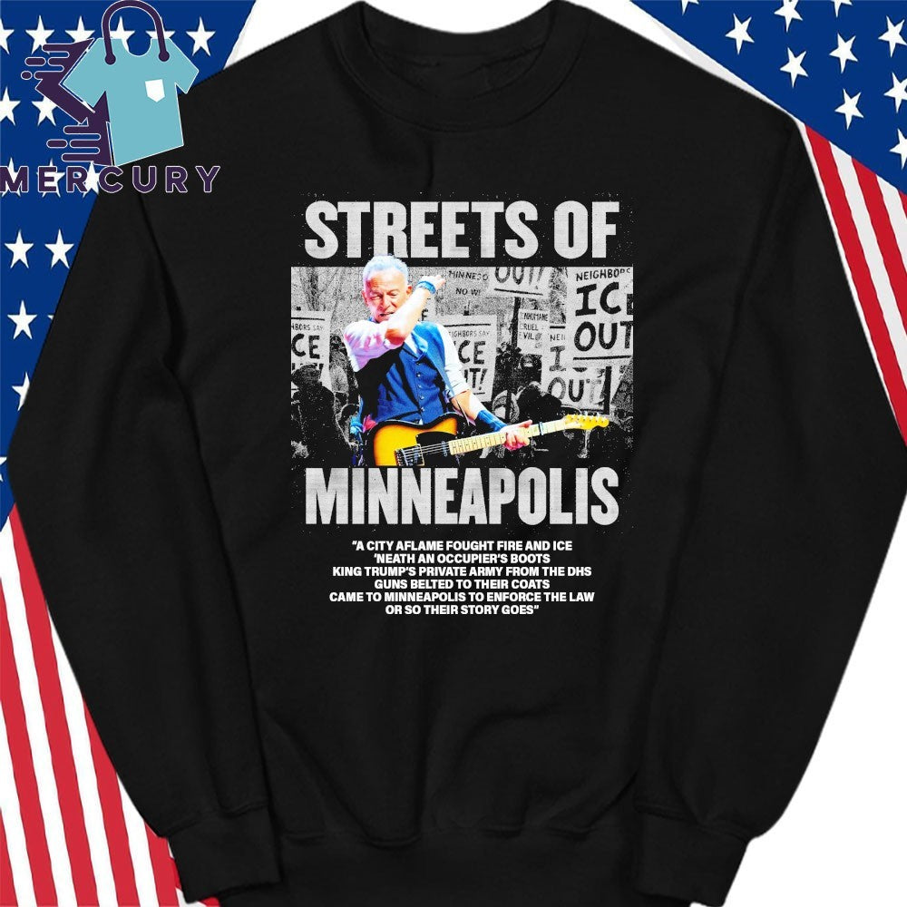 Bruce Springsteen Streets Of Minneapolis A City Aflame Fought Fire And ICE Shirt