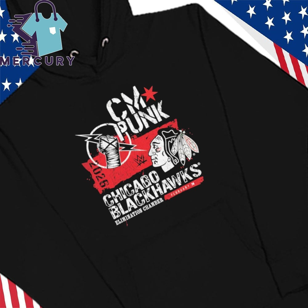 CM Punk Chicago Blackhawks Elimination Chamber 2026 Shirt