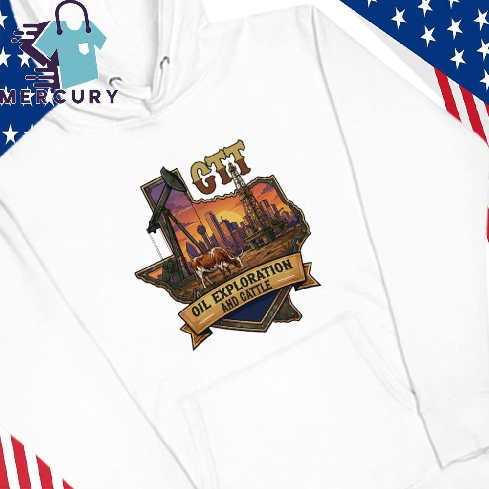 CTT Oil Exploration And Cattle Texas Sunset Shirt