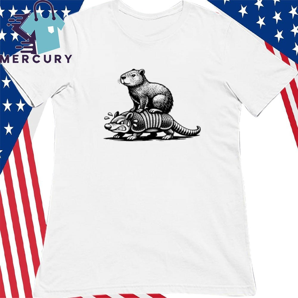 Capybara Riding Armadillo Shirt