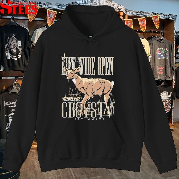 Cboystv Life Wide Open American Outdoors Whitetail T-shirts