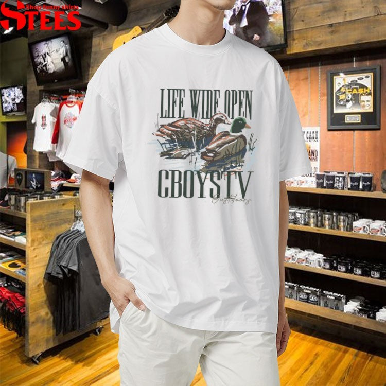 Cboystv Life Wide Open Mallard Outdoors T-shirts