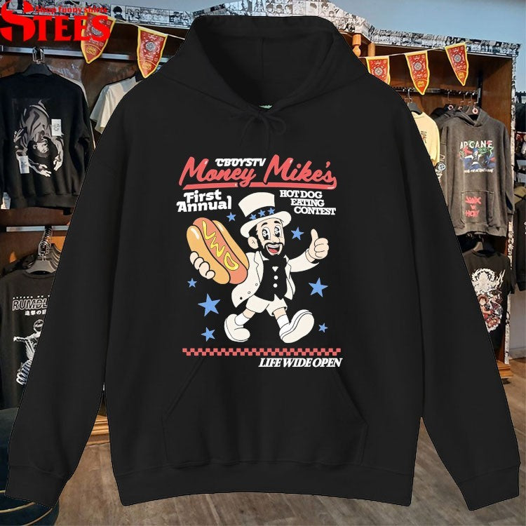 Cboystv Life Wide Open Mikes Hotdogs First Annual Hot Dog Eating Contest T-shirts