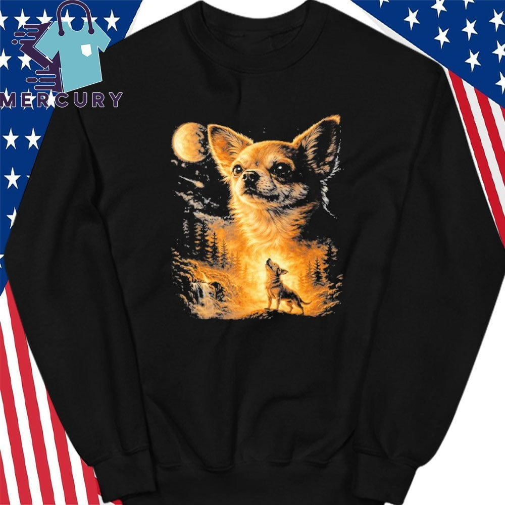 Chihuahua Howling To The Moon Shirt
