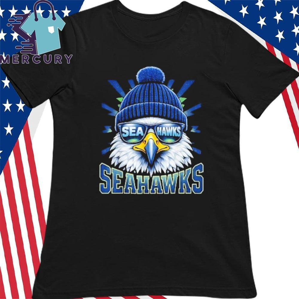 Cool Face Seahawks With Sunglasses Shirt