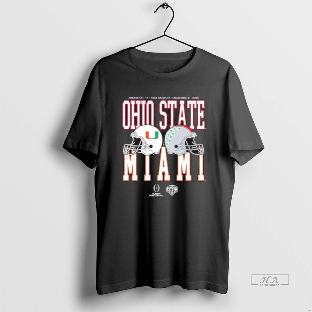 Official Cotton Bowl Classic 2025 Miami Vs Ohio State Helmet Matchup T-Shirts, Hoodie, Sweatshirt | CoreVibeTees.com