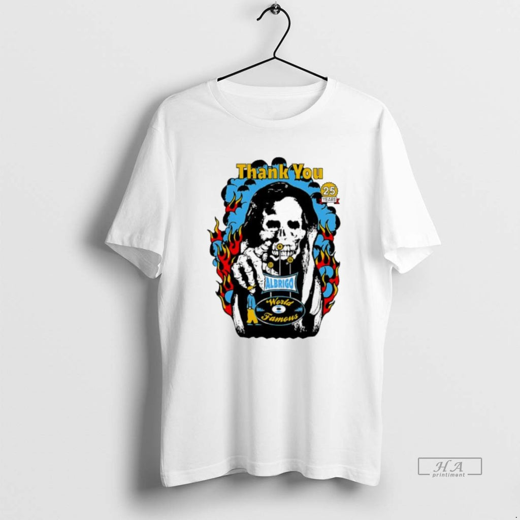 Official Daniel Albrigo World Famous Celebrating 25 Years Thank You T-Shirts, Hoodie, Sweatshirt | CoreVibeTees.com