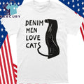 Denim Men Love Cats Shirt