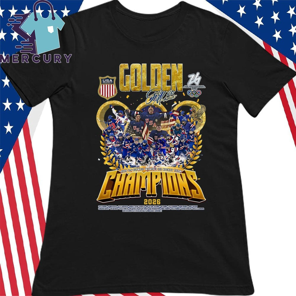 Double Gold Medalists 2026 USA Olympic Women’s Ice Hockey Team Champions Signature Shirt