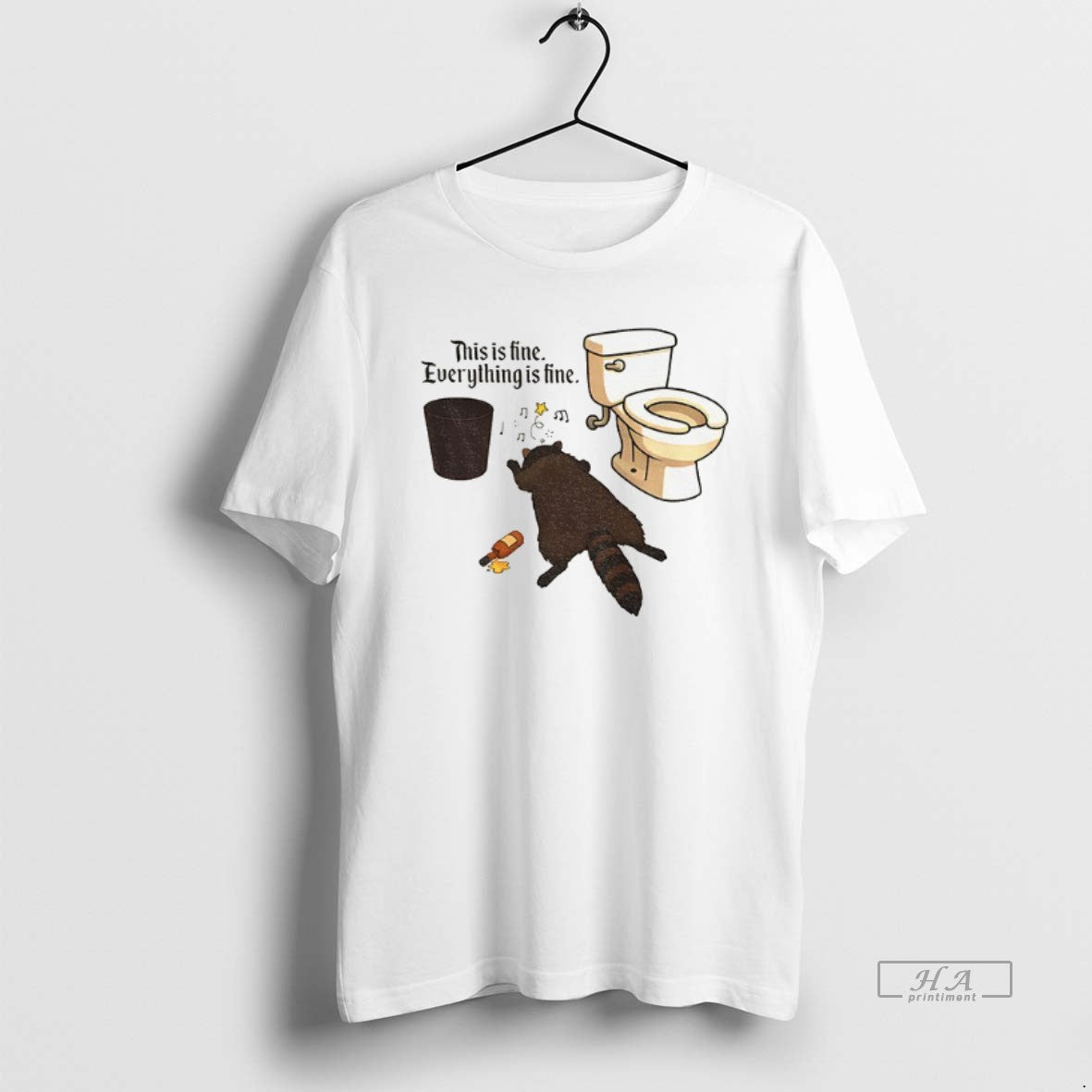 Official Drunk Raccoon This Is Fine Everything Is Fine T-Shirts, Hoodie, Sweatshirt | CoreVibeTees.com