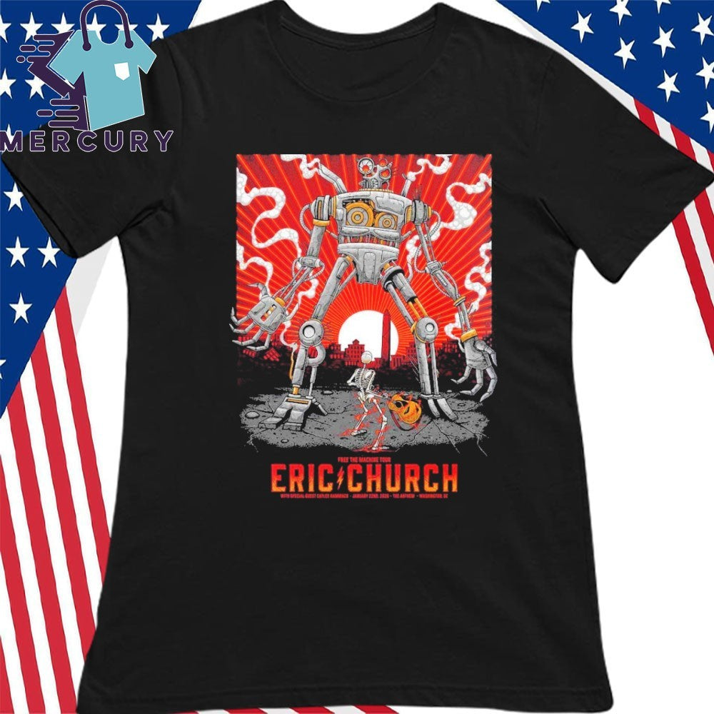 Eric Church Washington DC 2026 Night 1 Venue Poster Free The Machine Tour At The Anthem On January 22 2026 Shirt