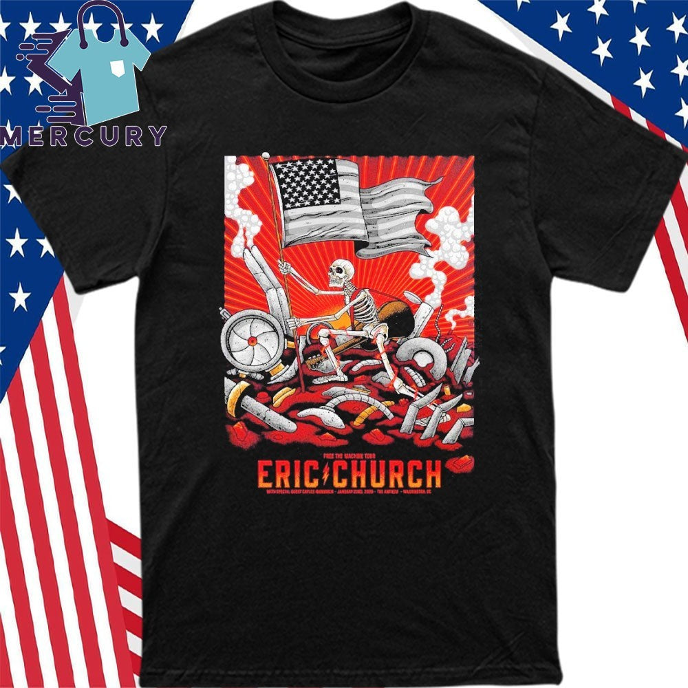 Eric Church Washington DC 2026 Night 2 Venue Poster Free The Machine Tour At The Anthem On January 23 2026 Shirt