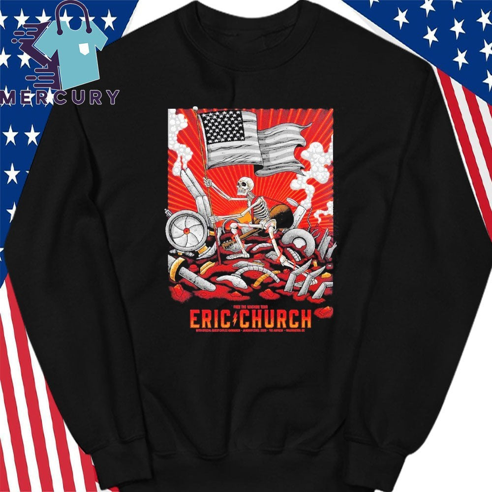 Eric Church Washington DC 2026 Night 2 Venue Poster Free The Machine Tour At The Anthem On January 23 2026 Shirt