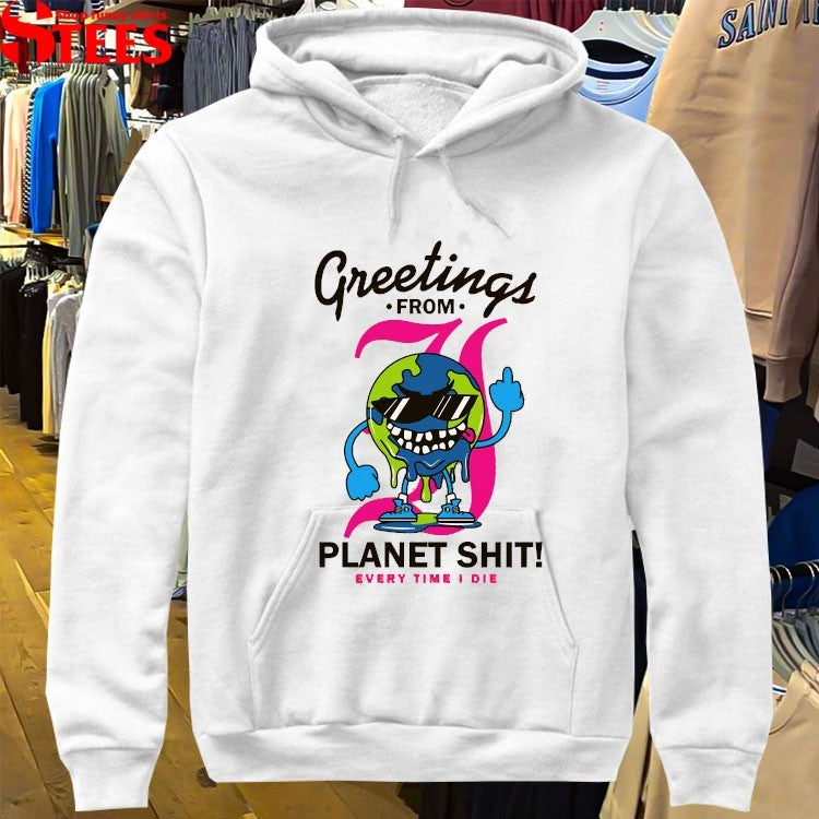 Every Time I Die Greetings From Planet Shit Middle Finger T-Shirt