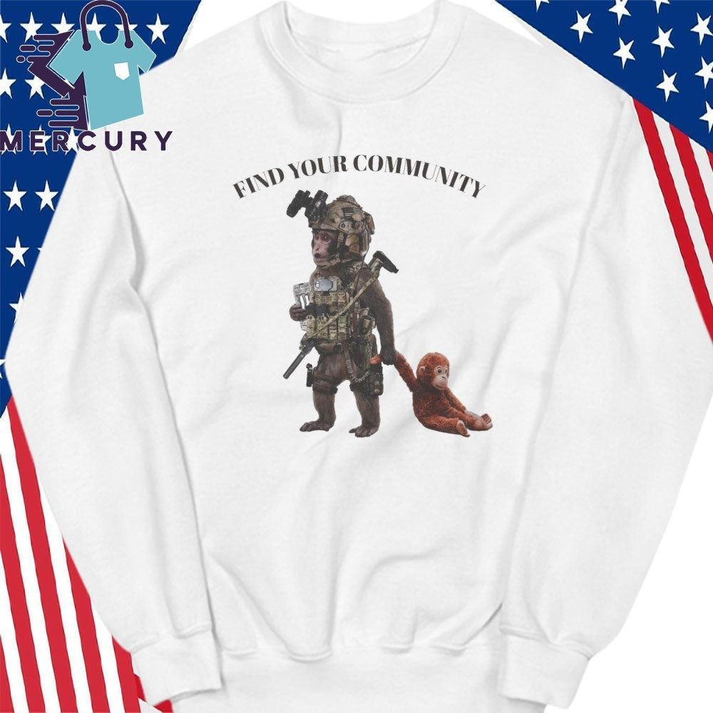 Find Your Community Tactical Punch the Monkey Shirt