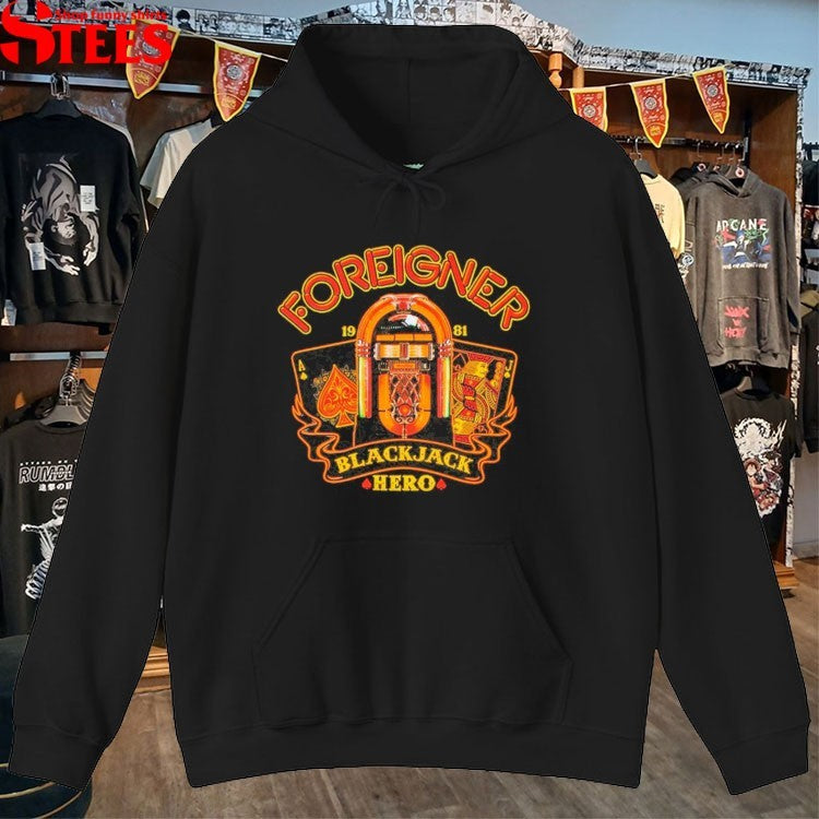 Foreigner Black Jack Hero 1981 T-shirts