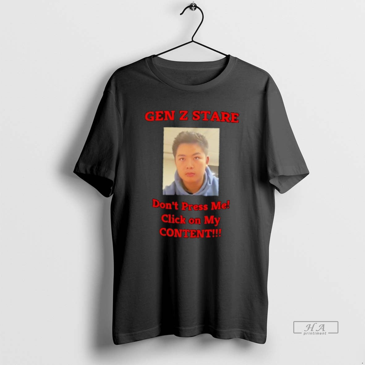 Official Gen Z Stare Dont Press Me Click On My Content T-Shirts, Hoodie, Sweatshirt | CoreVibeTees.com