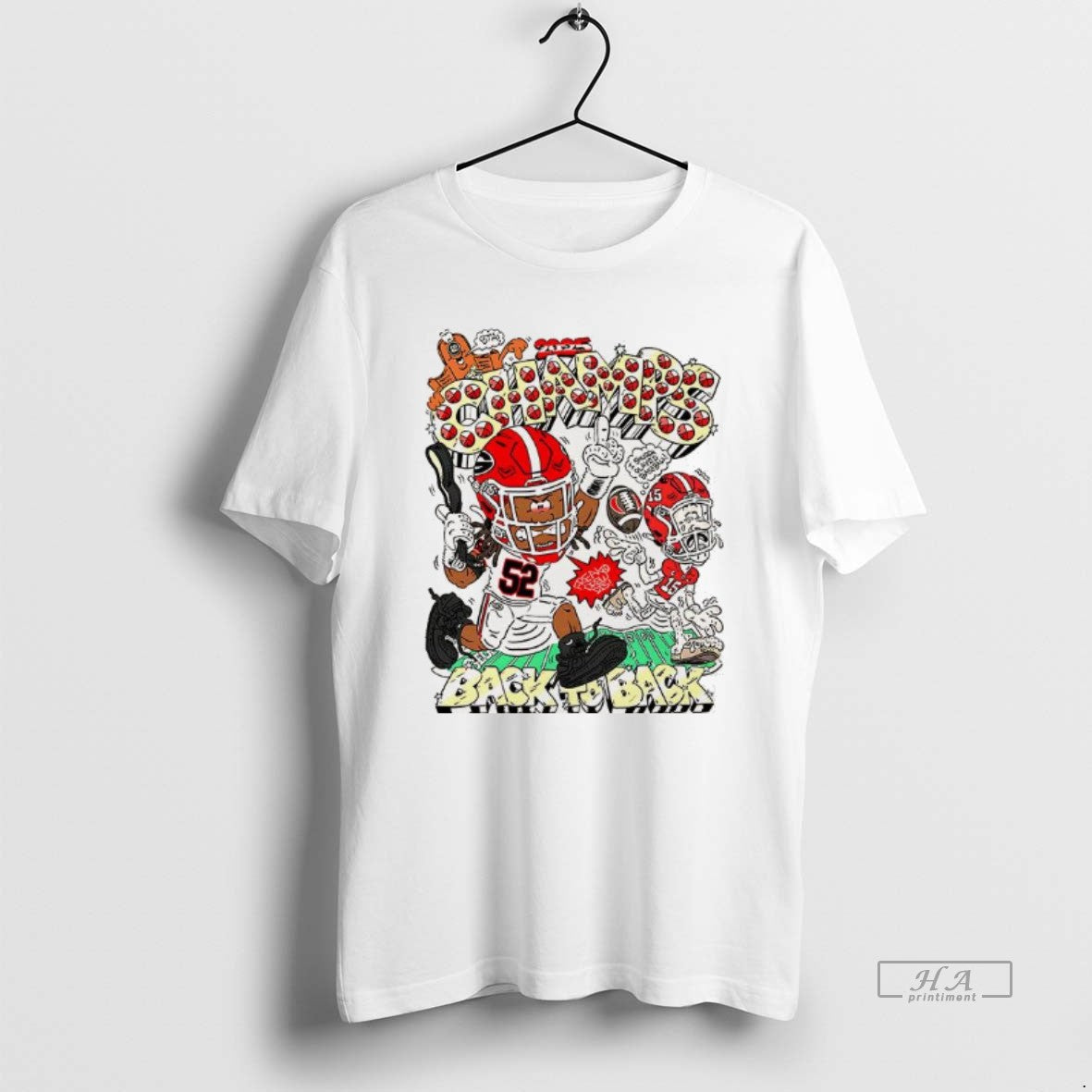 Official Georgia Bulldogs 2025 Champs Back To Back Caricature T-Shirts, Hoodie, Sweatshirt | CoreVibeTees.com